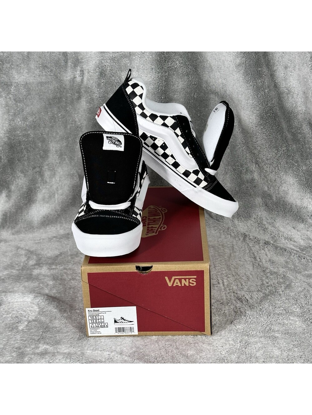 Vans Men's 10.5 / Women's 12 Knu Skool Checkerboard Black True White Skate Shoes